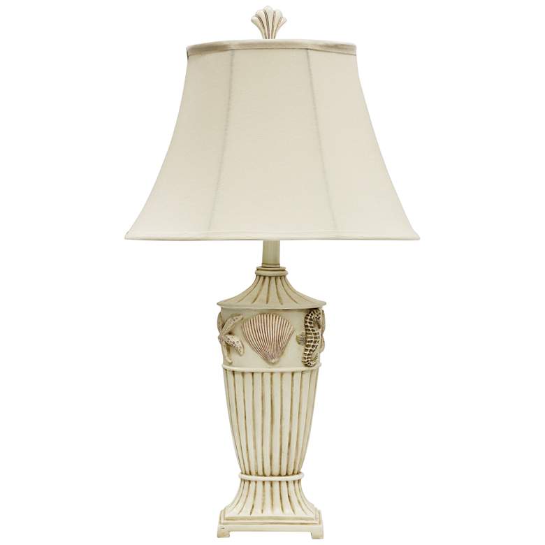 Cream Table Lamp with Cream Fabric Shade