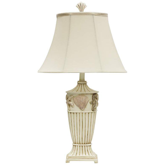 Cream Table Lamp with Cream Fabric Shade