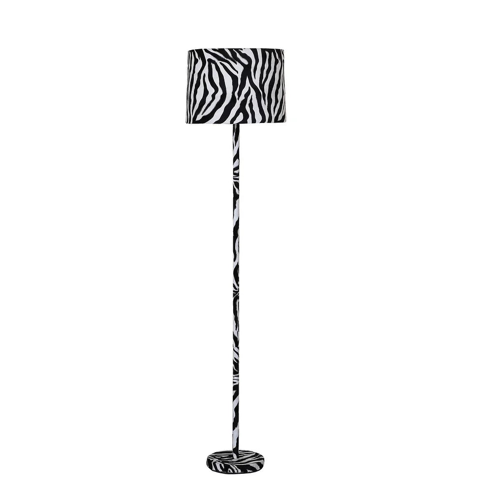 59 In. Faux Suede Zebra Print Floor Lamp