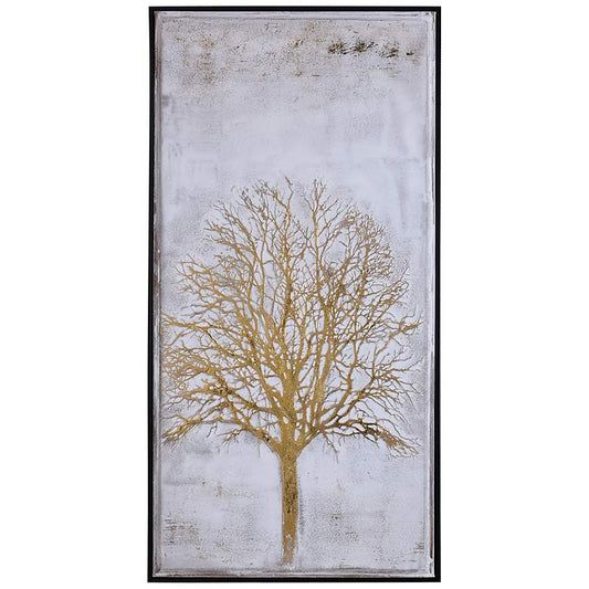 Vera Golden Silhouette 48" High Framed Canvas Wall Art