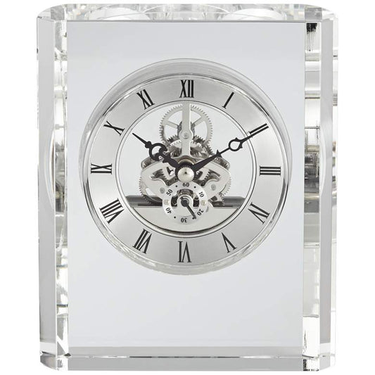 Aimee 6" High Rectangular Crystal Table Clock
