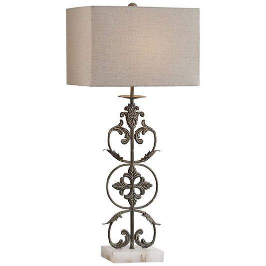 Gerosa Distressed Aged Bronze Table Lamp