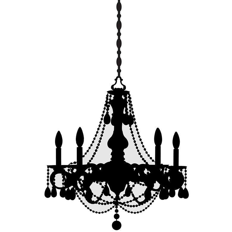 Beaded Chandelier Black and Gray Large Wall Decal