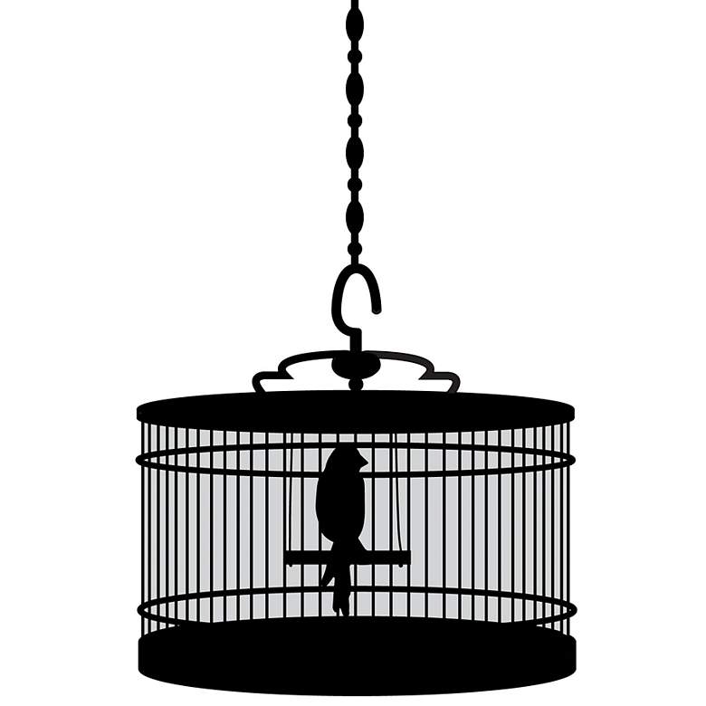 Oval Bird Cage Black Wall Decal