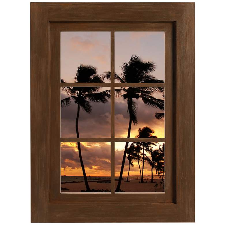 Tropical Sunset Window Wall Decal