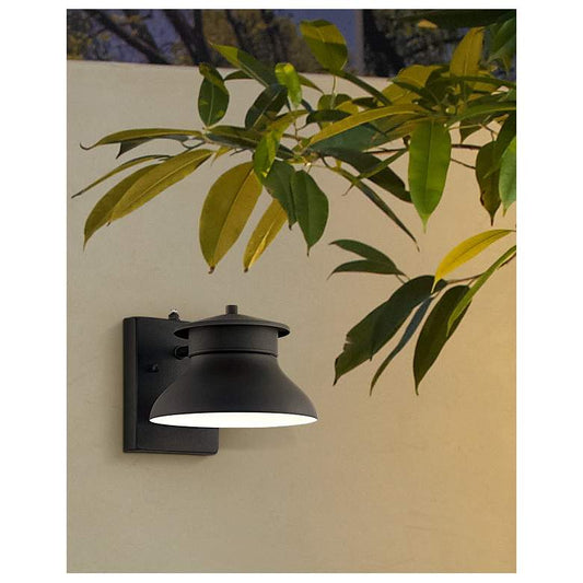 Danbury 6" High Black Dusk to Dawn LED Outdoor Wall Light