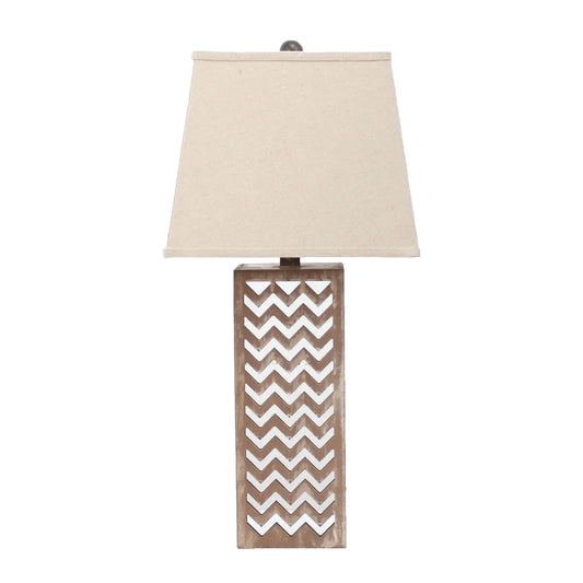 6 x 6 x 27.5 Tan Metal Mirror - Table Lamp - 6 x 6 x 27.5