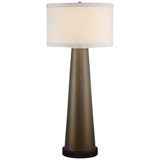 Karen Dark Gold Glass Table Lamp with Round Black Marble Riser