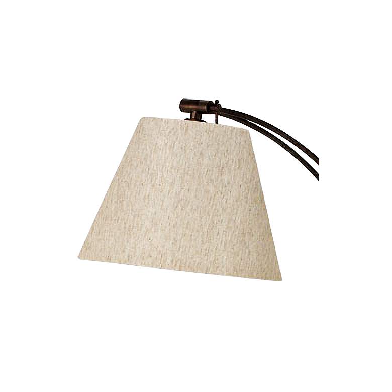 Hyannis Oi Brushed Bronze Adjustable Floor Lamp w/ Flax Shade