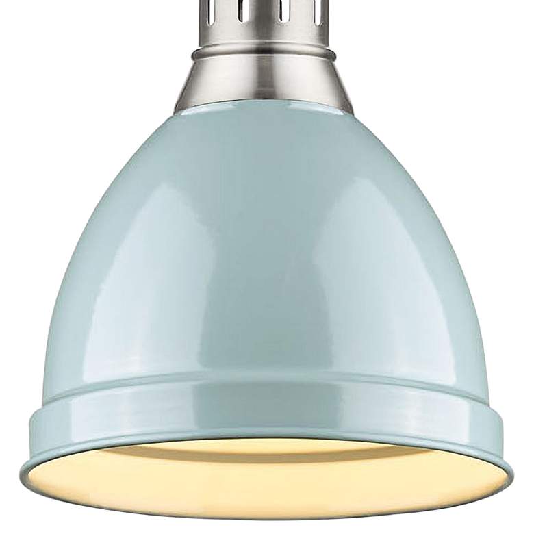 Duncan 9" Wide Pewter and Seafoam Blue Mini Pendant