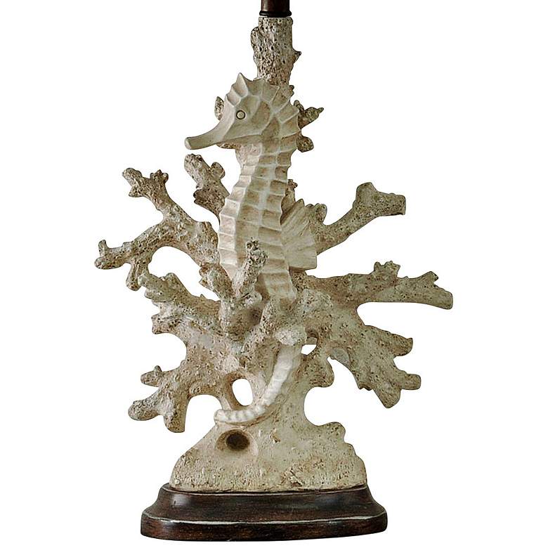 Lakeport Distressed White Coral Table Lamp with White Shade