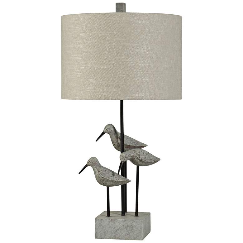 Chittaway Bay Gray Table Lamp w/ White Hardback Fabric Shade