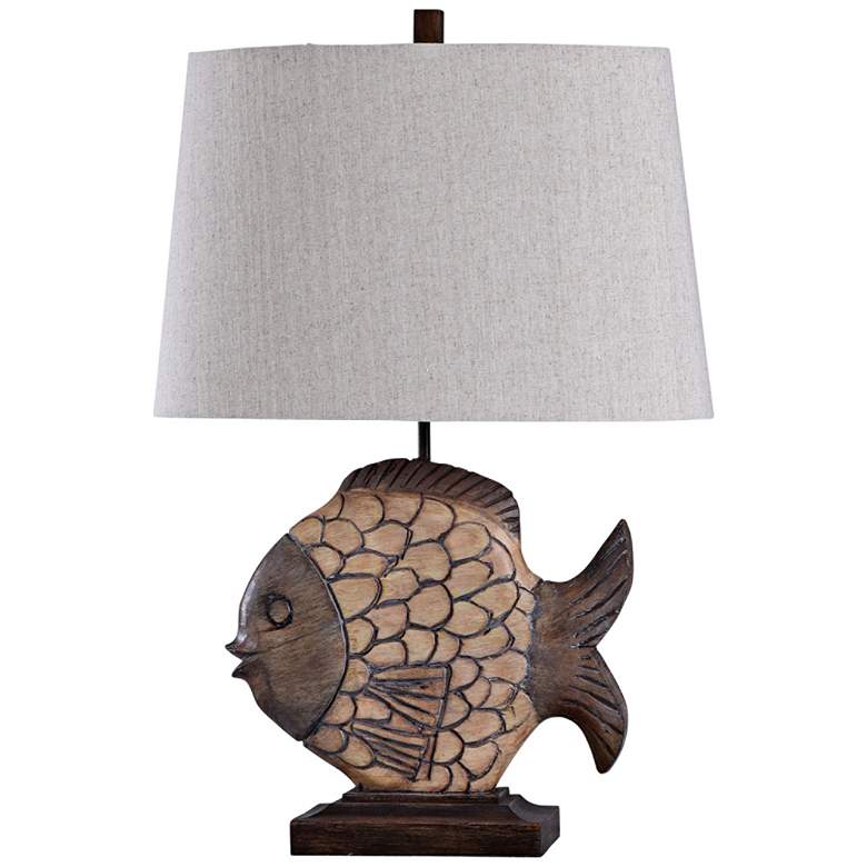 Nemo Brown Table Lamp with White Styrene Shade
