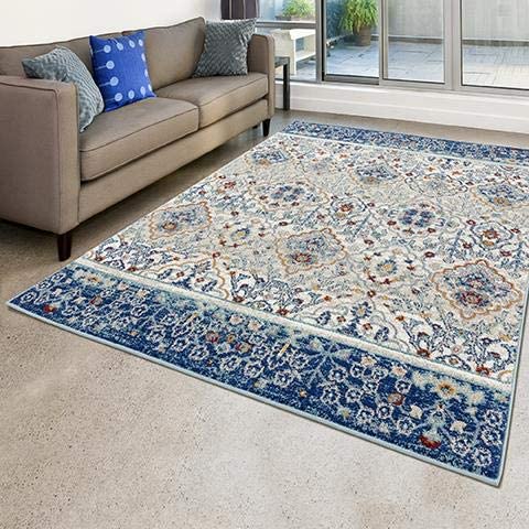 Transitional Blue Soft Area Rug 8x10