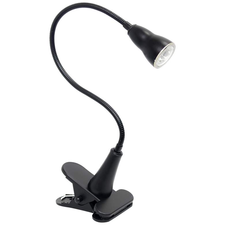 Simple Designs Black Gooseneck LED Clip Light Desk Lamp
