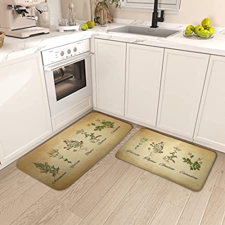 Floral 2 Pcs Anti Fatigue Herbs Floral Kitchen Floor Mat Washable Wate –  Joanna Home