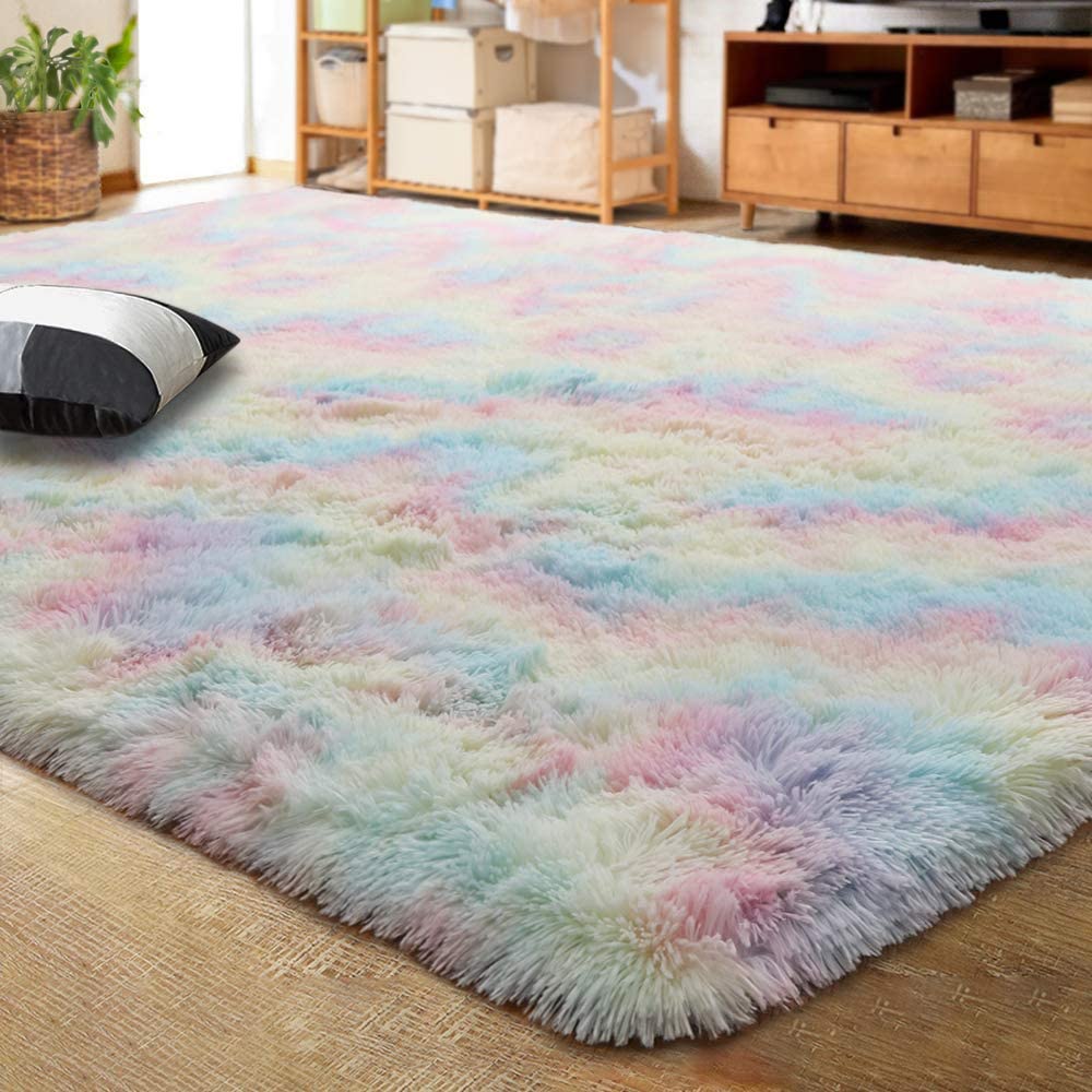 Rainbow Luxury Velvet Shag Soft Area Rug – Joanna Home Decor