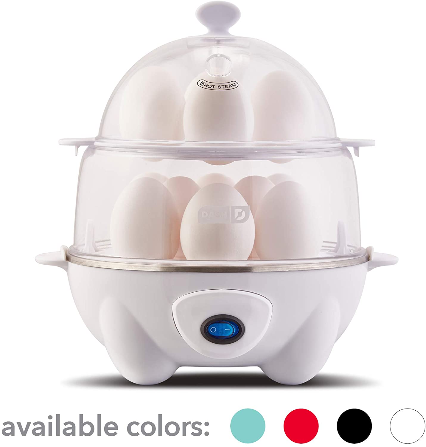 DASH Deluxe Egg Cooker 12 Eggs Capacity Electric Hard Boiled Poached Soft  Boiled