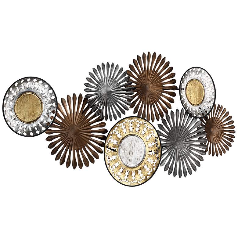 Sparks and Disks 39 1/4" Wide Industrial Metal Wall Art