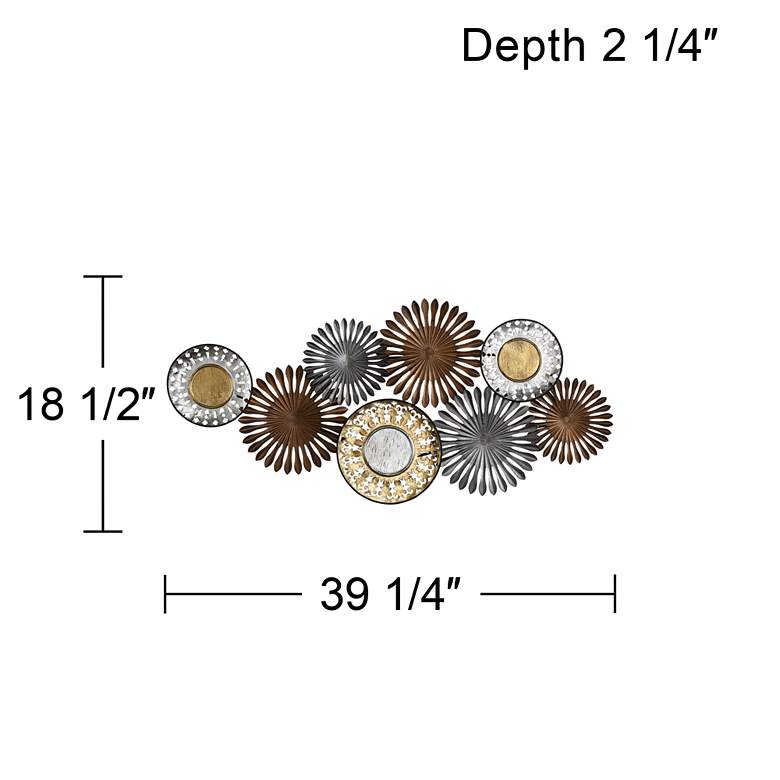 Sparks and Disks 39 1/4" Wide Industrial Metal Wall Art