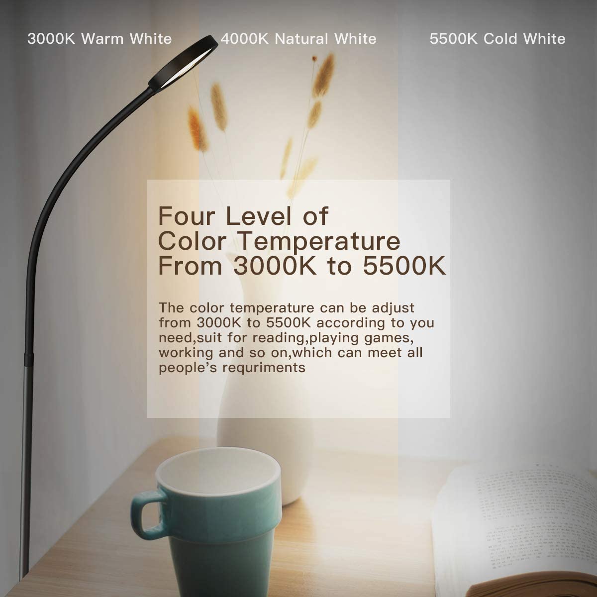 Remote & Touch Control 4 Color Temperatures Standing Lamp