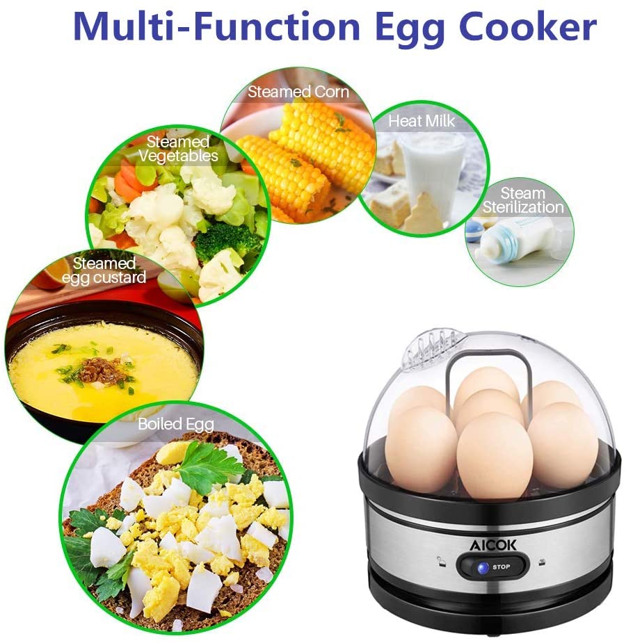 2 in 1 Electric Rapid Stainless 14 Egg Cooker/Steamer Auto Shut Off –  Joanna Home