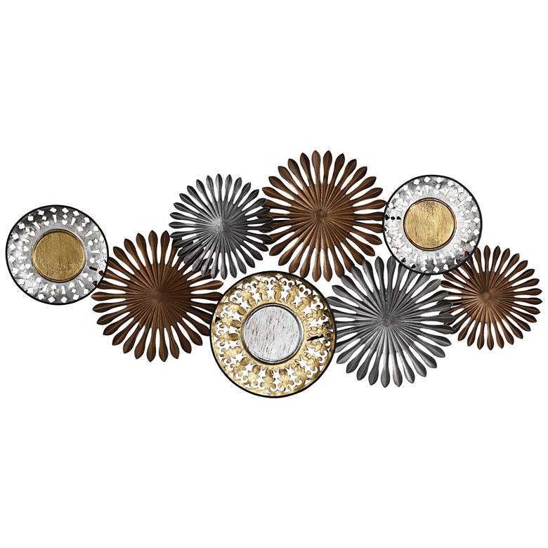 Sparks and Disks 39 1/4" Wide Industrial Metal Wall Art