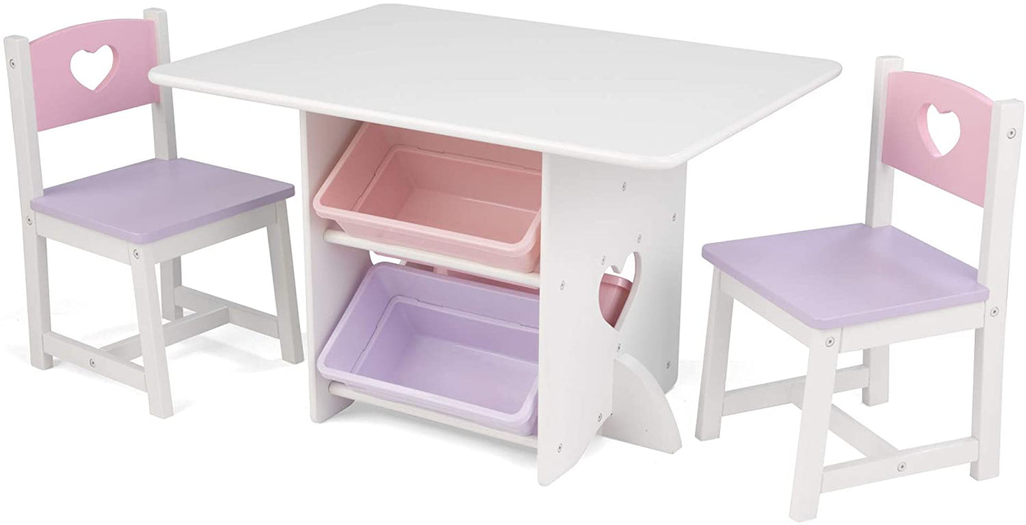 Heart Table and Chair Set Pastel