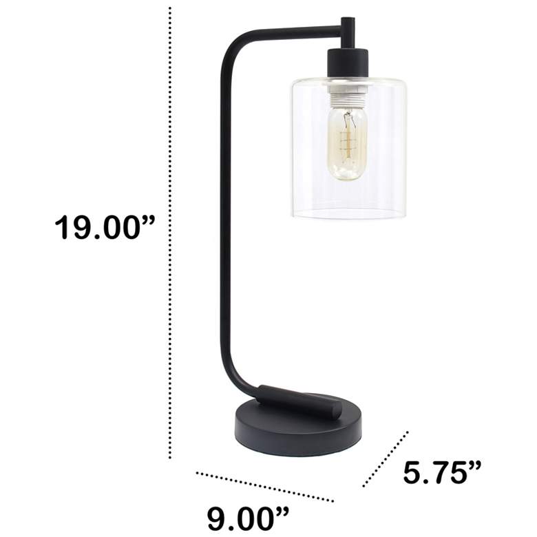 Lalia Home Black Iron Desk Lamp with Glass Shade