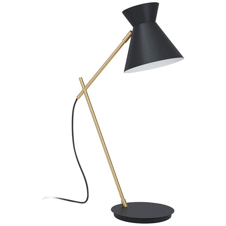 Eglo Amezaga Structured Black and Brushed Brass Desk Lamp