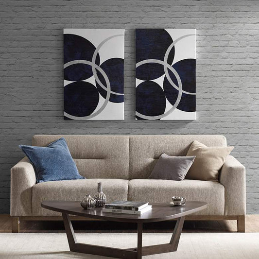 INK + IVY Celestial Orbit Navy 36" High 2-Piece Wall Art Set