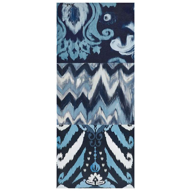 Flourish Ikat 35" High 3-Piece Gel Coat Canvas Wall Art Set