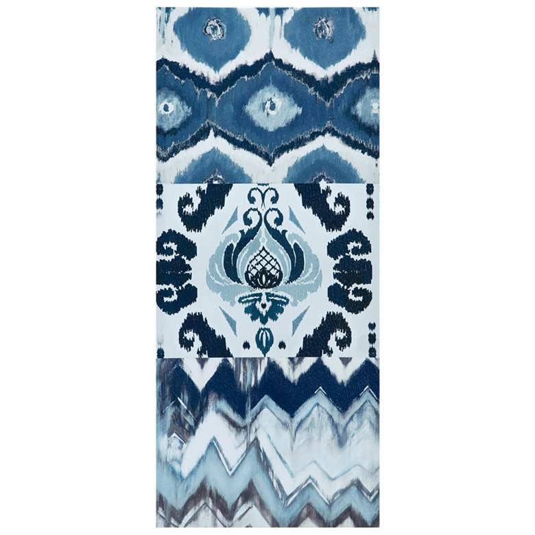 Flourish Ikat 35" High 3-Piece Gel Coat Canvas Wall Art Set