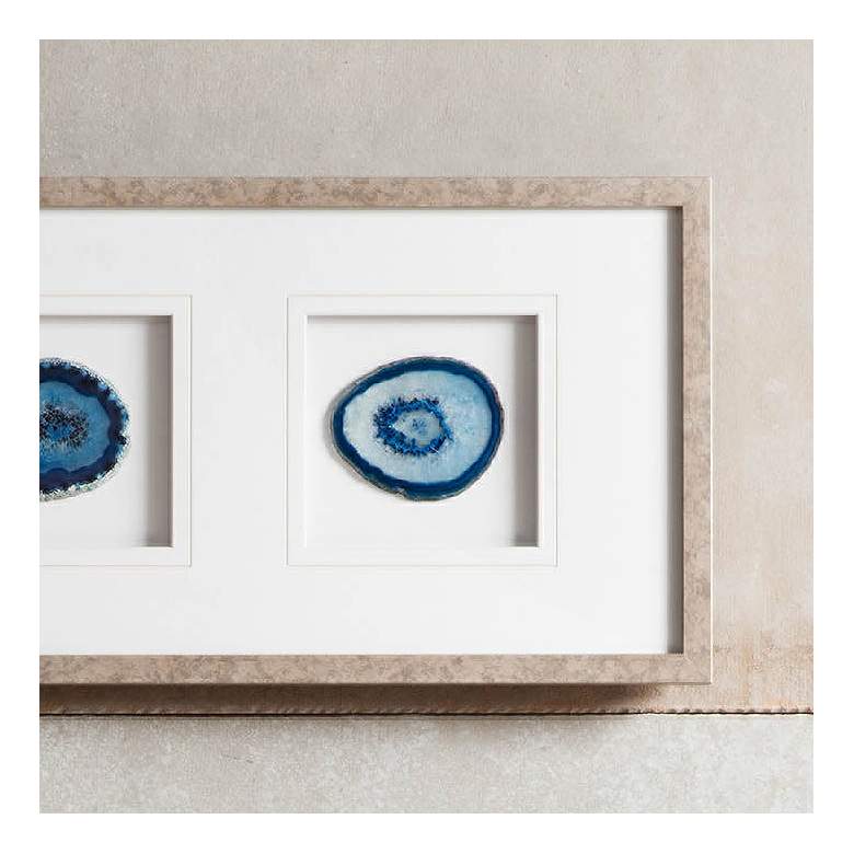 Blue Agate Trio Stone 34" High Framed Graphic Wall Art