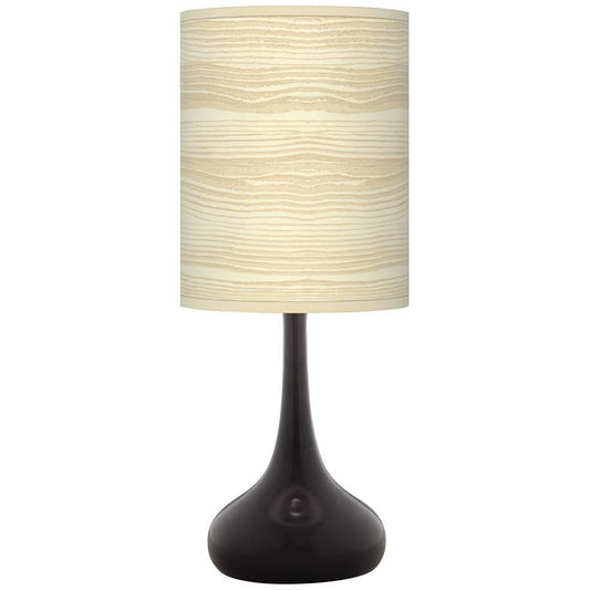 Birch Blonde Giclee Black Droplet Table Lamp