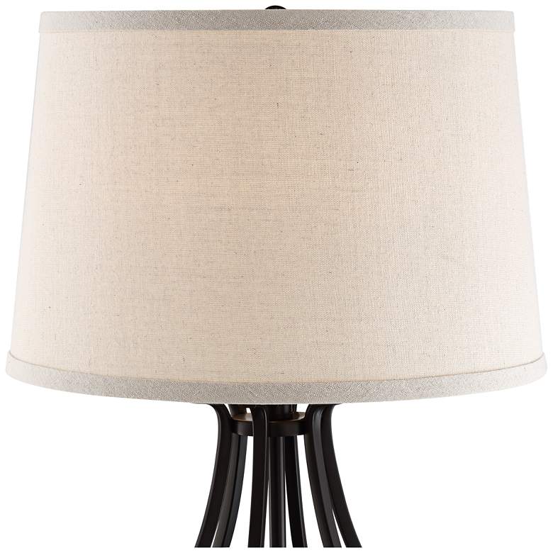 Hadley Bronze Metal Table Lamps with Plug Outlets Set of 2