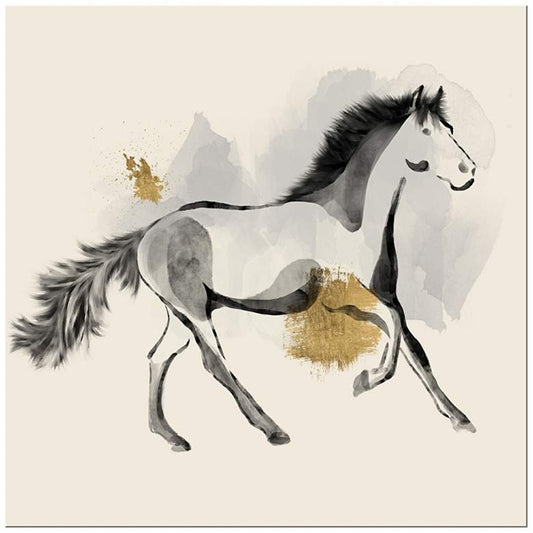 Horse Sketch Square Giclee Canvas Wall Art