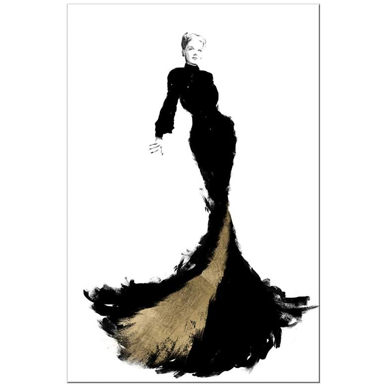 Black and Gold Gown Giclee Canvas Wall Art