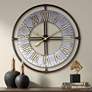 Industry 33" Wide Steel and Gold Open-Face Wall Clock