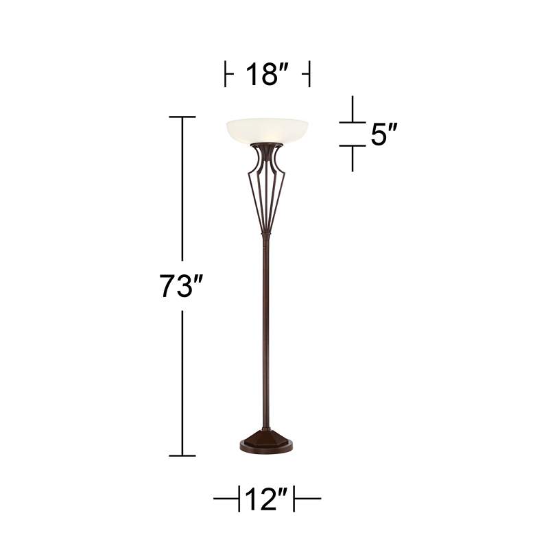 Volero Oil-Rubbed Bronze Light Blaster Torchiere Floor Lamp