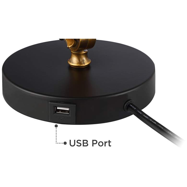 Taurus Black and Gold Adjustable Desk Lamp with USB Port