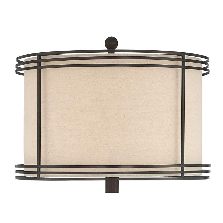Henson Bronze Finish Rustic Lantern Floor Lamp with Night Light