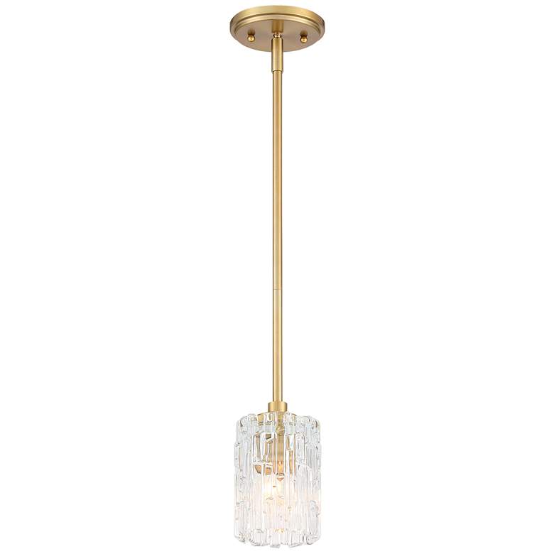 Possini Euro Icelight 5 1/2" Wide Warm Brass Mini Pendant