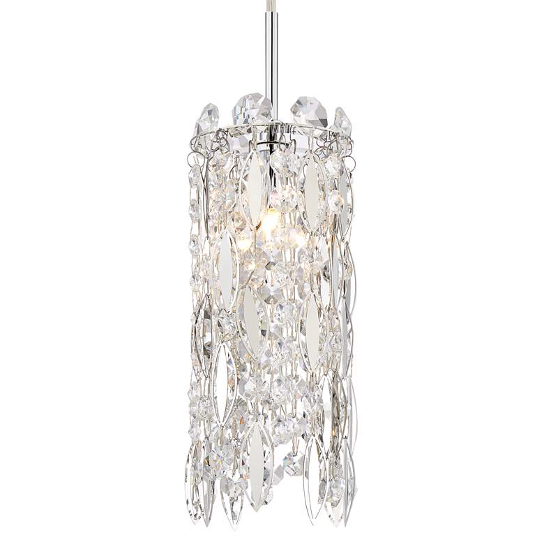 Alyssa 4" Wide Chrome and Crystal LED Mini Pendant Light