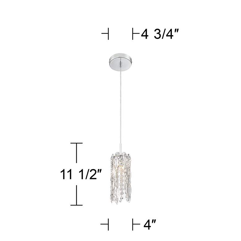 Alyssa 4" Wide Chrome and Crystal LED Mini Pendant Light