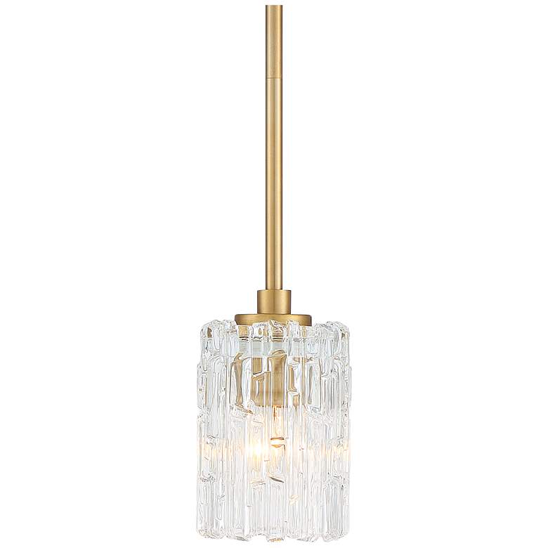 Possini Euro Icelight 5 1/2" Wide Warm Brass Mini Pendant