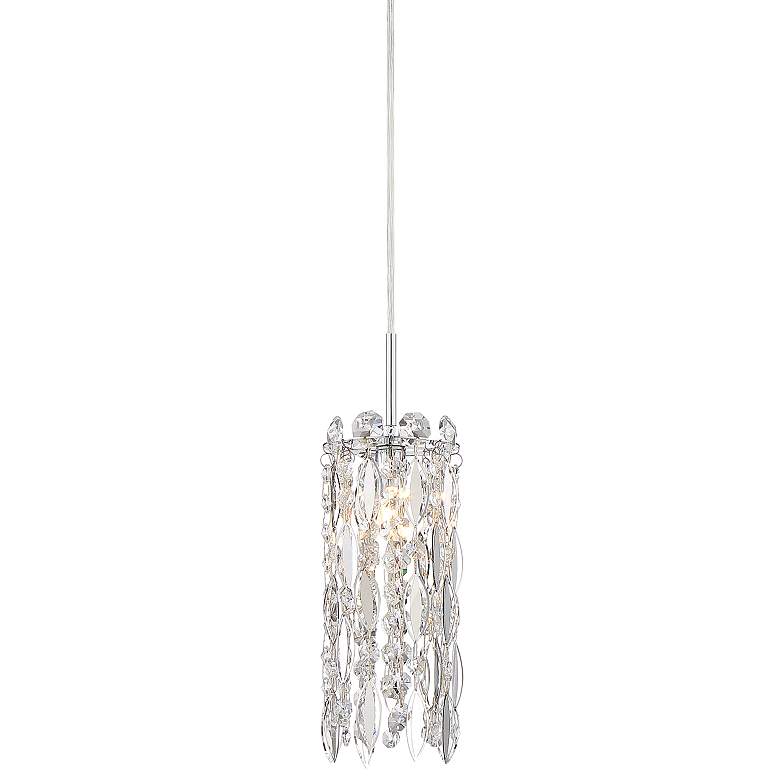 Alyssa 4" Wide Chrome and Crystal LED Mini Pendant Light