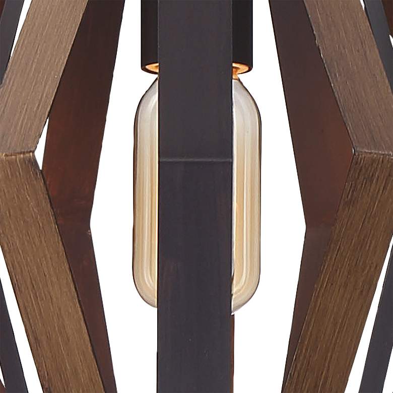 Eurofase Bevelo 8 3/4" Wide Bronze and Wood Mini-Pendant Light
