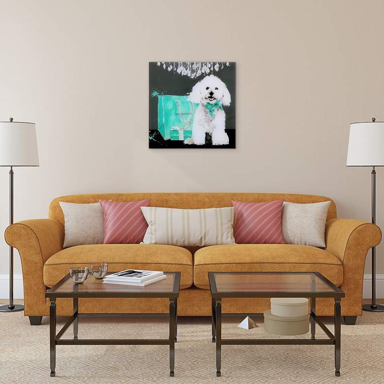 Blue Ribbon Bichon Frise Dog 20" Square Wall Art