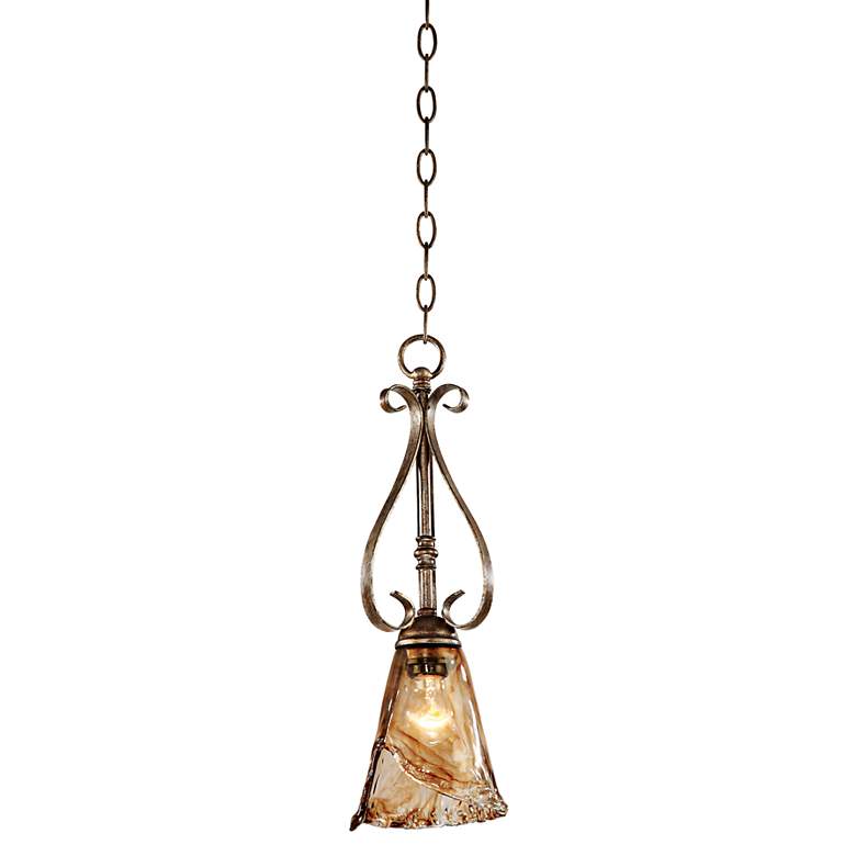 Amber Scroll 6" Wide Mini Pendant